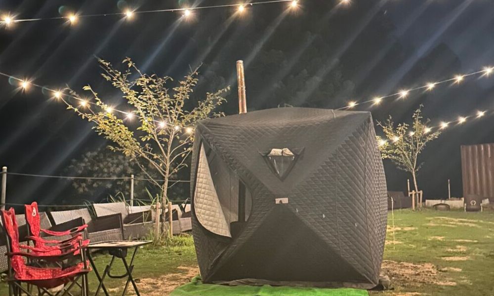 川とBBQのキャンプフィールド（箕面市上止々呂美）